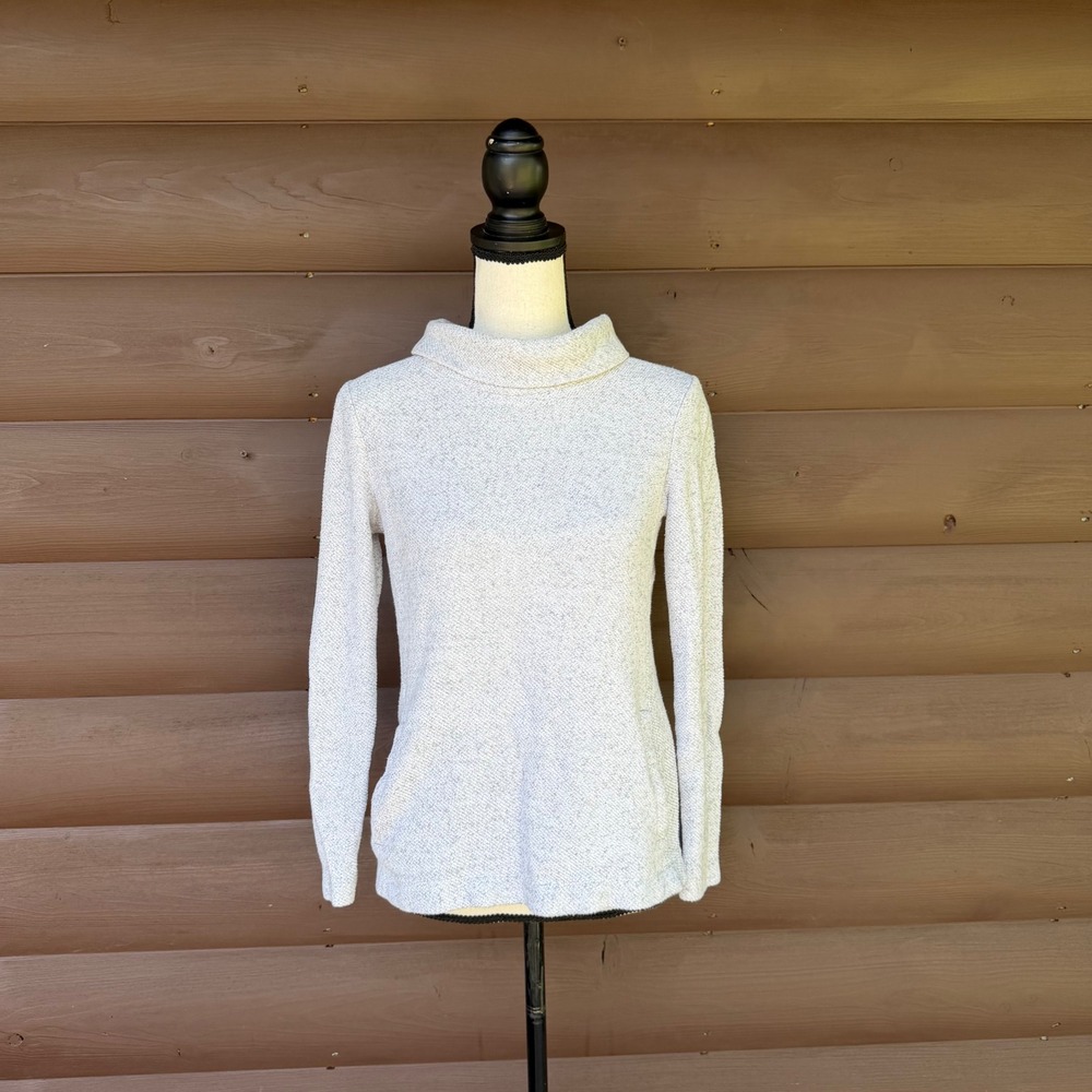 J.Crew Mercantile Funnel Neck Sweatshirt Womens XXS Gray Textured Pullover